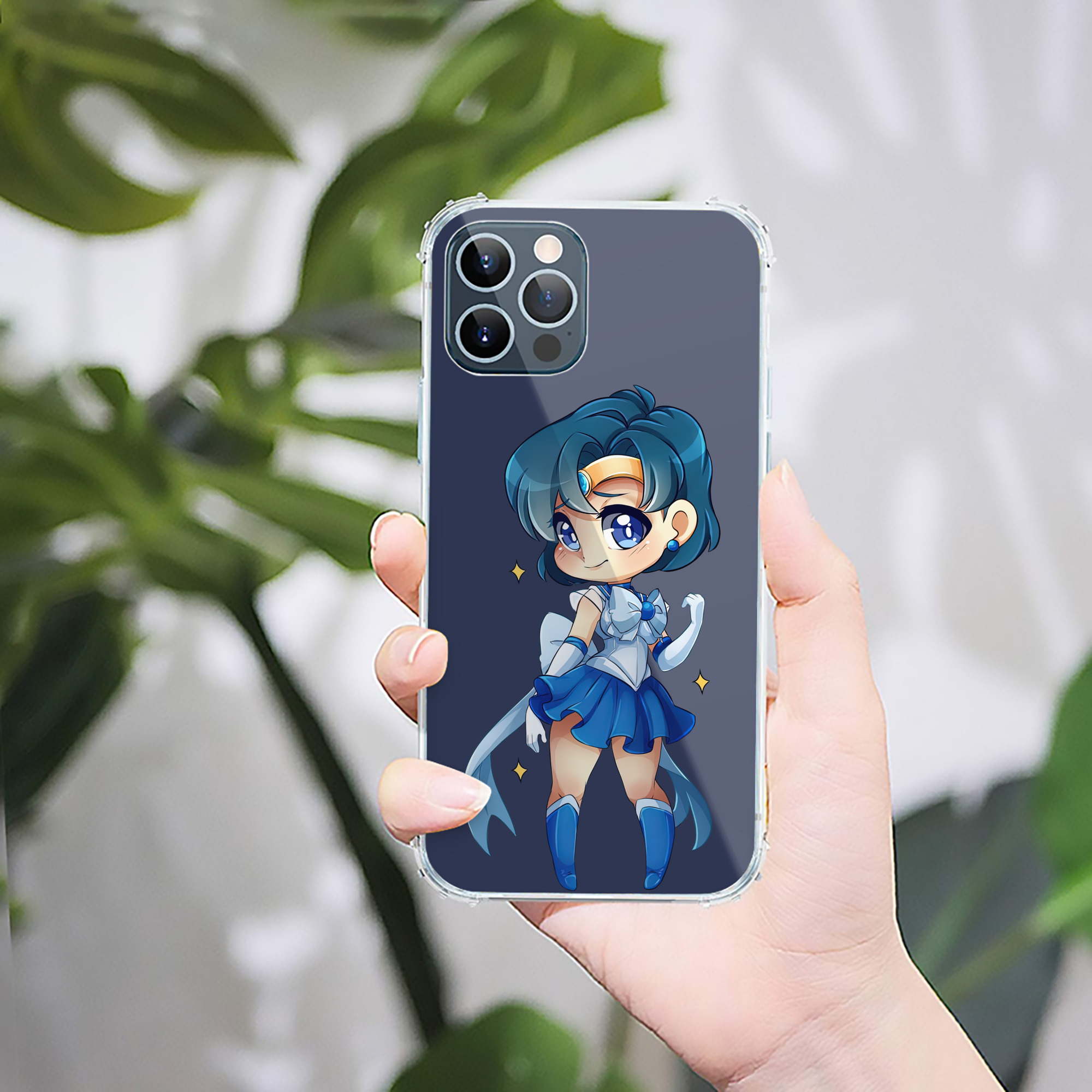 （画像用） 美少女戦士セーラームーン 水野 亜美 みずの あみ Sailor Moon Mizuno Ami 【iPhone 12シリーズ対応】透明スマホケース（クリアソフトケース）
